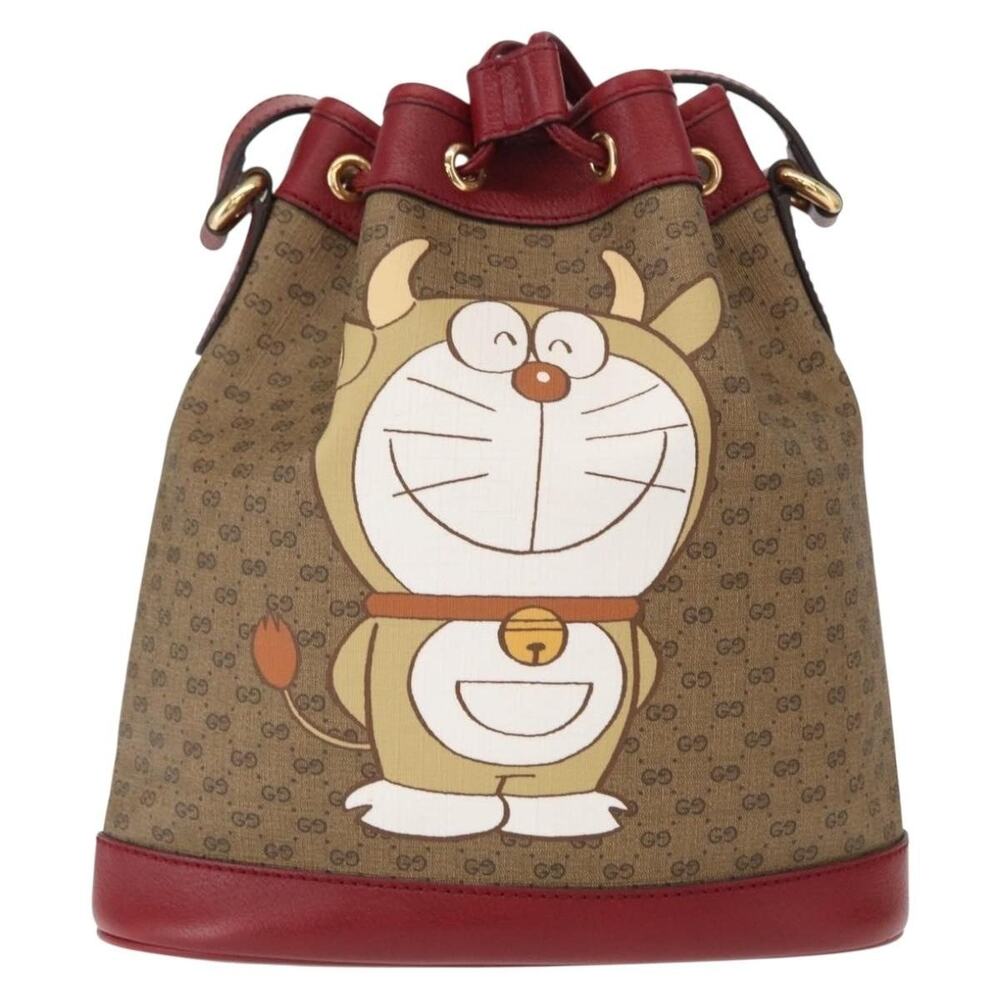Gucci Micro GG Supreme Doraemon Shoulder Bag Beige